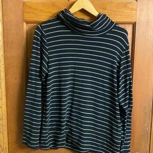 Black with gray stripes turtleneck